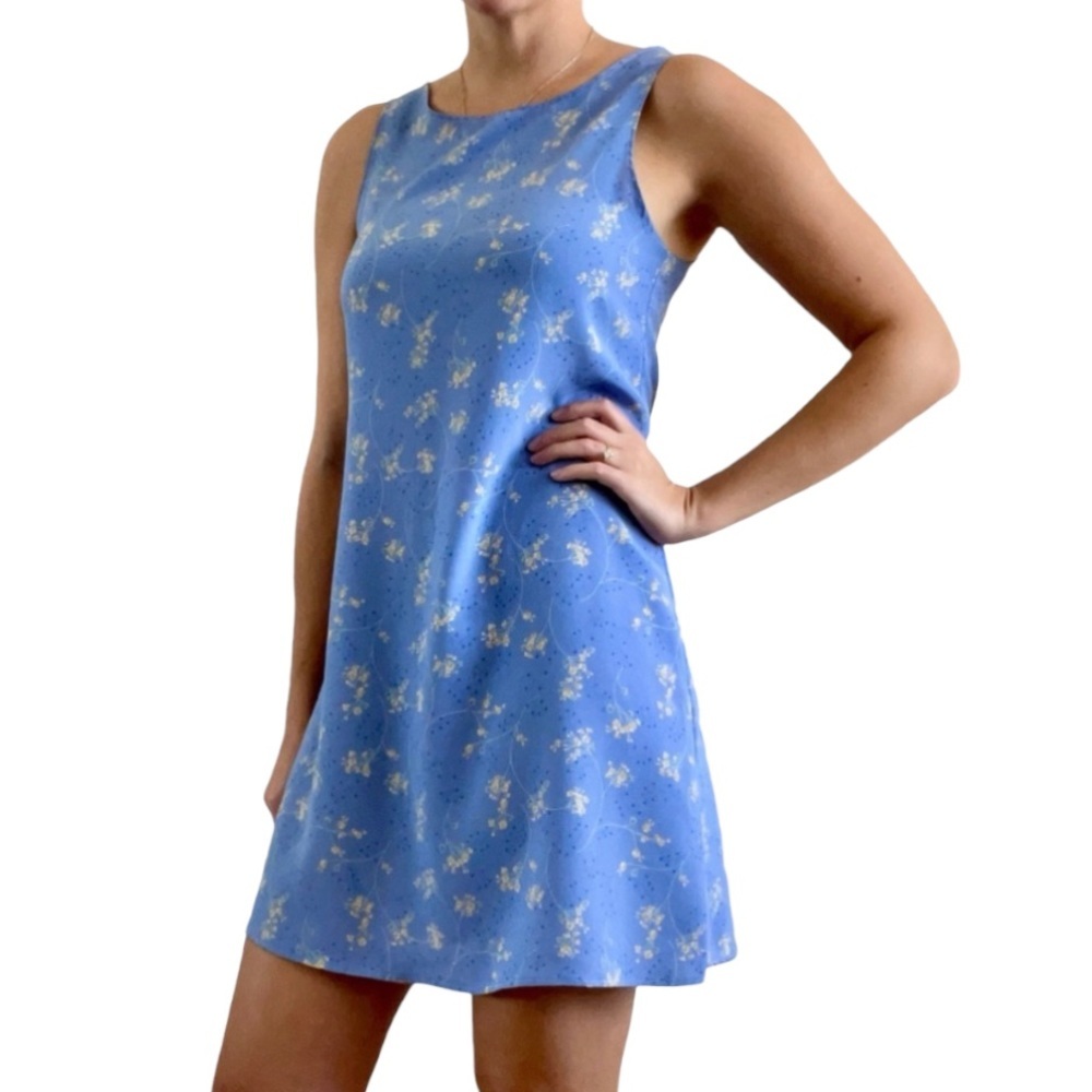 Vintage 90s silky floral mini dress